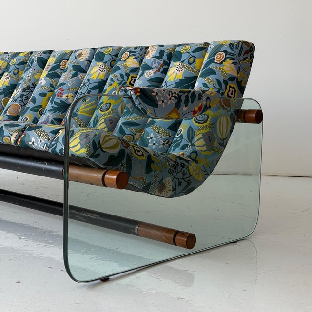 Postmodern 1970s Glass Sofa Attributed to Adrian Pearsall for Craft Associates For Sale - Image 3 of 12