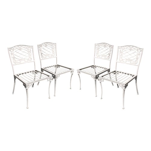 Set of Vintage Brown Jordan Elegance Outdoor Aluminum Dining Chairs