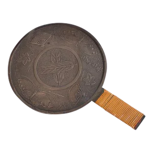 19th Century Antique Japanese Bronze Kagami Hand Mirror