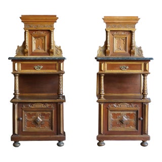 Antique Victorian Marble Top Nightstands For Sale