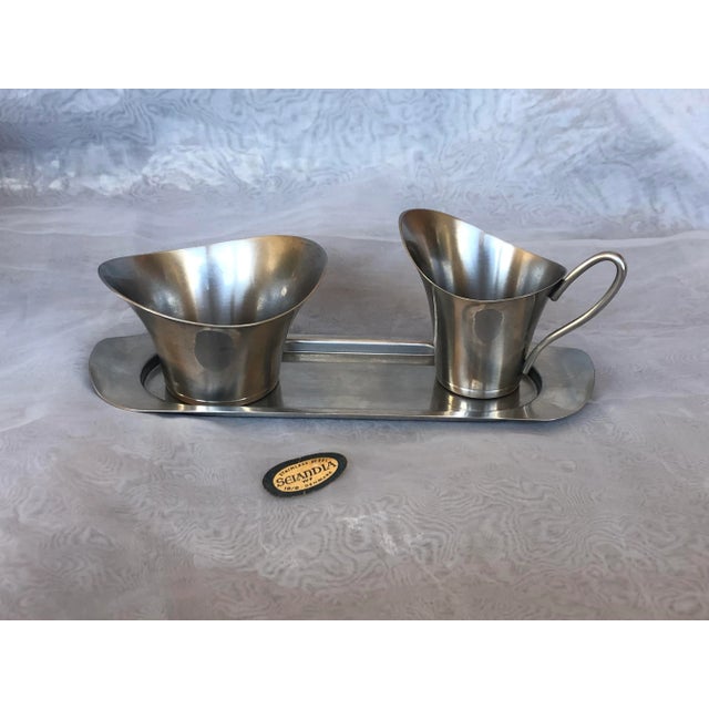 Selandia Designs Mid Century Modern Stainless Steel Sugar Creamer Set For Sale - Image 13 of 13