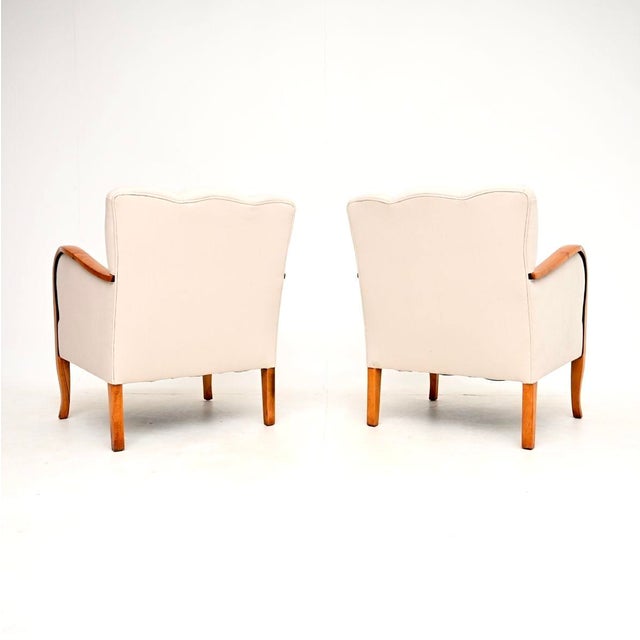 Art Deco Swedish Armchairs in Satin Birch, 1930s, Set of 2 For Sale - Image 4 of 9