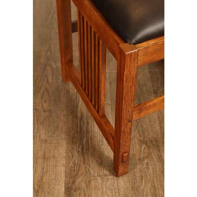 Stickley Mission Collection Set of Eight Oak Spindle Dining Chairs For Sale - Image 15 of 18