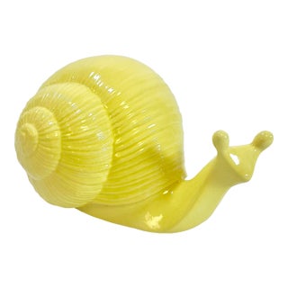 1970s Vintage Folk Art Boho Chic Hollywood Regency Large Snail Figurine For Sale