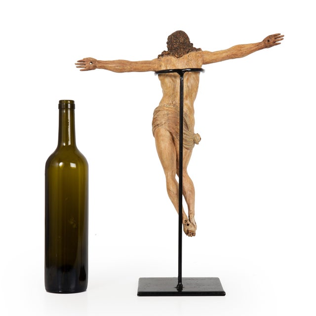 Spanish Polychromed Carved Corpus Christi Statue Sculpture, 18th/19th Century For Sale - Image 4 of 18