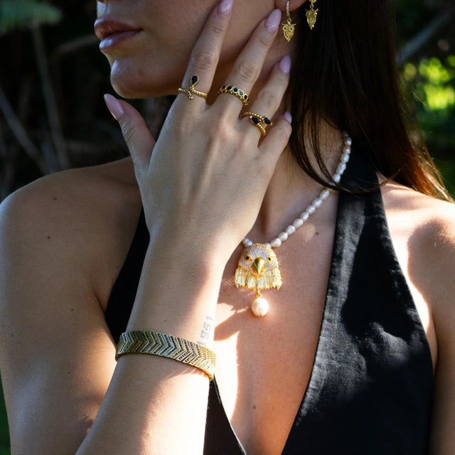 Majestic Black Onyx Adjustable Gold Statement Ring, Size 8 For Sale - Image 4 of 10