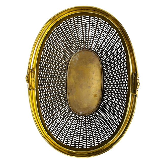 Mid-Century Hollywood Regency Woven Brass Centerpiece Basket - 1970s For Sale - Image 14 of 15
