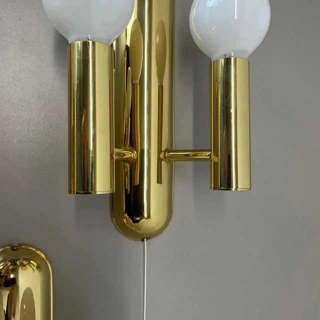 Space Age Brass Wall Lights from Sölken Lights, Germany, 1980s, Set of 2 For Sale - Image 9 of 18