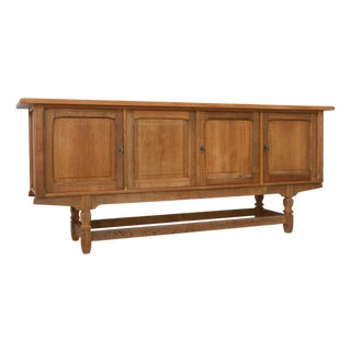 Brutalist Danish Oak Sideboard attributed to Henning Kjærnulf, 1960s For Sale