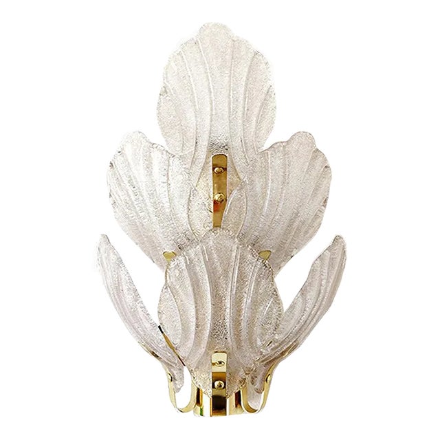 Brass & Murano Sconce, 1960s For Sale