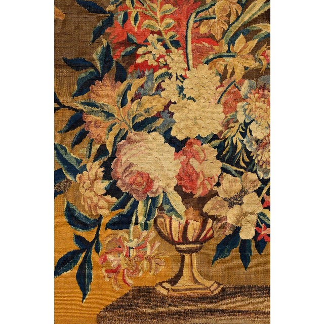 Traditional Antique French Beauvais Tapestry With Colorful Floral Vase Design - Rug & Kilim For Sale - Image 3 of 4