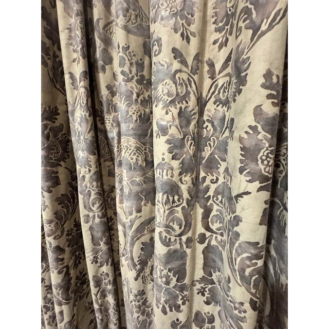 Tan Fortuny Vivaldi Drapery Panels From a Thad Hayes–Designed Manhattan Residence For Sale - Image 8 of 12