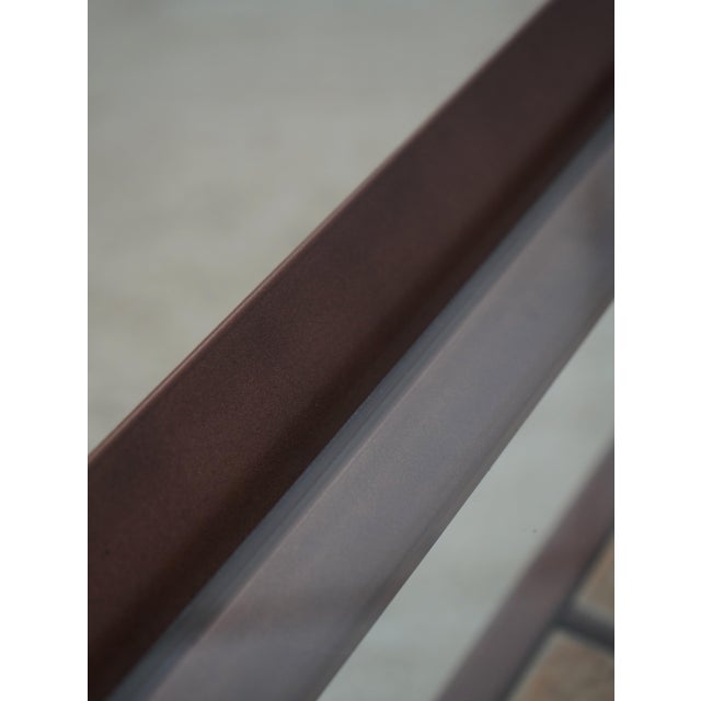 Copper Square Glass Top Mid Century Modern 2 Tier Tile Coffee Table For Sale - Image 8 of 12