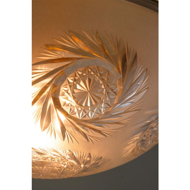 Art Deco Ceiling Lamp with Cut Glass Shade, Vienna, 1920s For Sale - Image 15 of 18