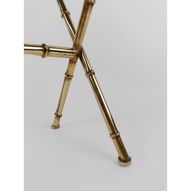 Vintage Gilded Brass & Faux Bamboo Magazine Rack, Italy, 1960s For Sale - Image 14 of 18