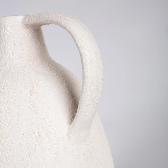 Contemporary Hoop Handle Ceramic Jar For Sale - Image 3 of 4