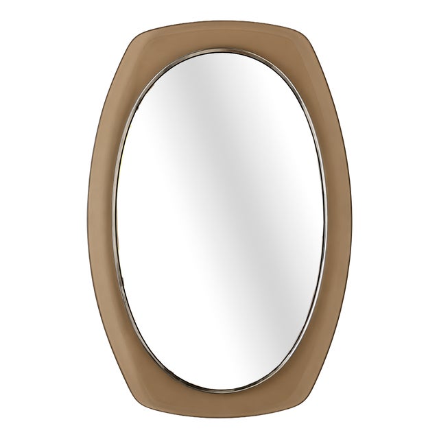 Vintage Mirror with Smoked Glass Frame, 1970s For Sale