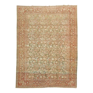 Elegant Antique Persian Room Size Tabriz Rug For Sale