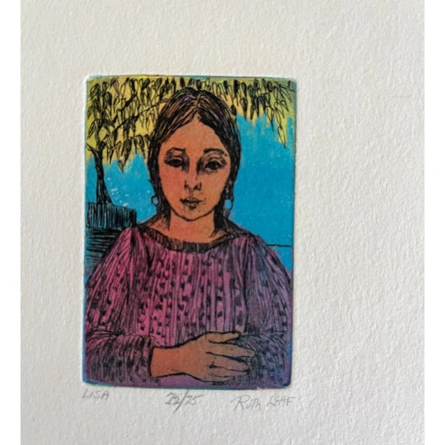 Mid 20th Century Ruth Leaf Signed Limited Edition Etching "Lisa" 22/75 - 11.5" x 8.25" For Sale