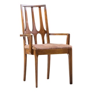 Broyhill Brasilia Mid Century Walnut Arm Dining Chair For Sale