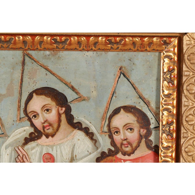 Conception Avila, the Holy Trinity, Oil on Tin, 19th Century For Sale - Image 4 of 13
