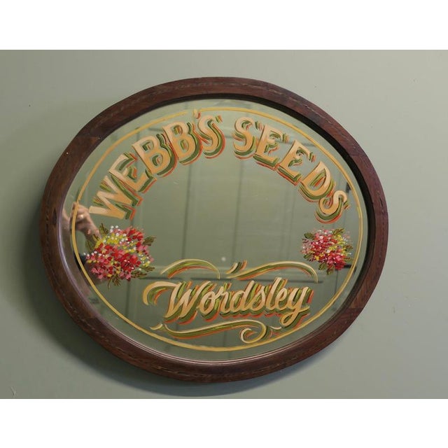 Oval Hand-Painted Advertising Mirror from Webbs For Sale - Image 4 of 6