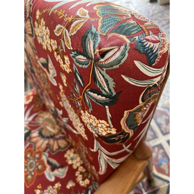 Scandinavian Armchair with Botanical Print, 1960s For Sale - Image 9 of 11