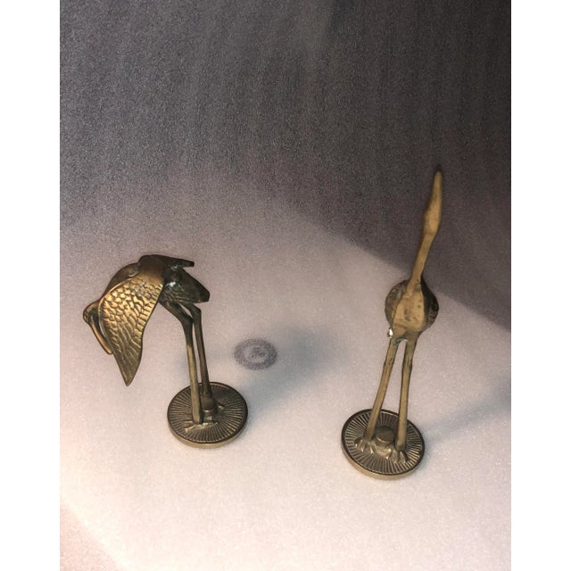 1970s Mid Century Modern Brass Birds- a Pair For Sale - Image 5 of 8