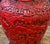 Chinese Antique Asian Red Cinnabar Lamp With Original Paper Pleated Shade For Sale - Image 3 of 12