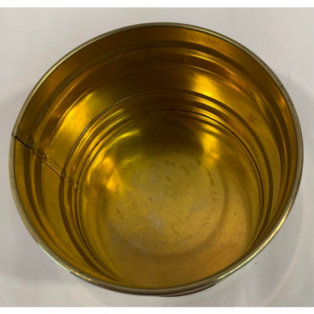 Mid 20th Century Vintage Round 5.5” Brass Planter For Sale - Image 5 of 6