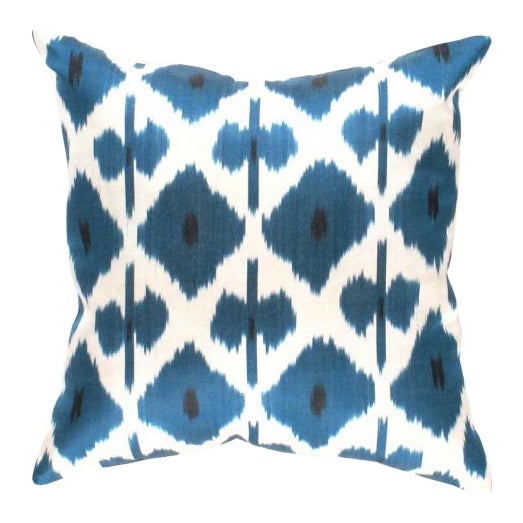 Contemporary Silk Ikat Pillow Cover For Sale