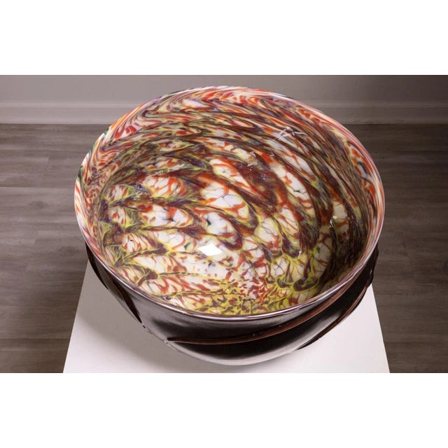 Late 20th Century Contemporary Modern David Helm Hand Blown Glass Bowl For Sale - Image 4 of 8
