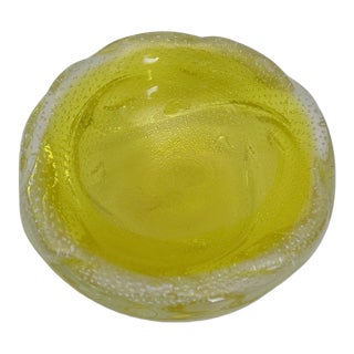 Bright Yellow Seguso Glass Bowl For Sale