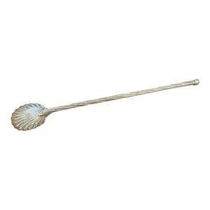 Antique Sterling Silver Iced Straw Spoons Shell Swirl