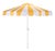 Meze 9 Ft Crank Umbrella, Yellow Cabana Stripe/White Pole For Sale