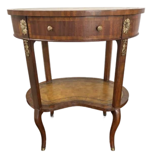 Maitland Smith Mahogany Leather Top Occasional Table Side Table