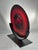 2010s Garnet Art Glass Sculpture on Black Metal Stand, Hand-Blown by Rick & Janet Nicholson, Signed & Dated 2013 For Sale - Image 5 of 9