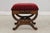 French Pair of Mahogany French Style Upholstered Footstools For Sale - Image 3 of 13