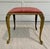 Louis XVI Rocco Style Brass Cabriole Leg Pink Upholstered Vanity Bench Stool For Sale In Los Angeles - Image 6 of 12
