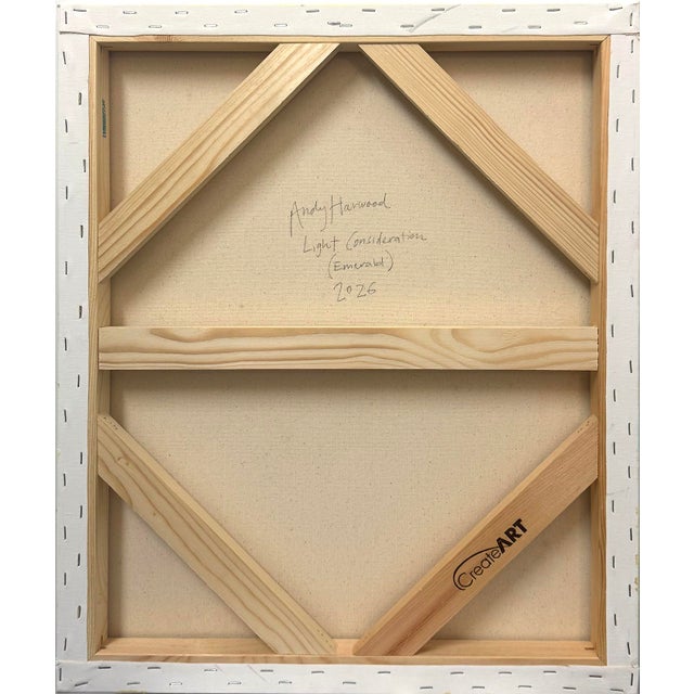 Textile Contemporary Abstract Acrylic on Canvas "Light Consideration (Emerald)" by Andy Harwood For Sale - Image 7 of 7