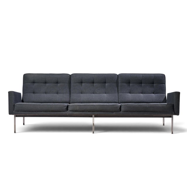 Florence Knoll for Knoll Mid Century Parallel Bar Sofa This sofa measures: 91.25 wide x 29 deep x 30.75 inches high, with...