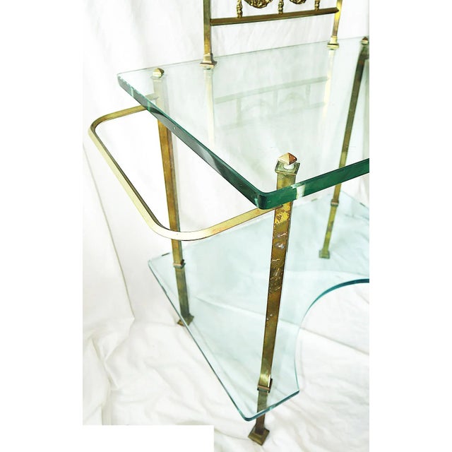 Bronze Vintage Art Deco Glass and Bronze Dressing Vanity For Sale - Image 8 of 12