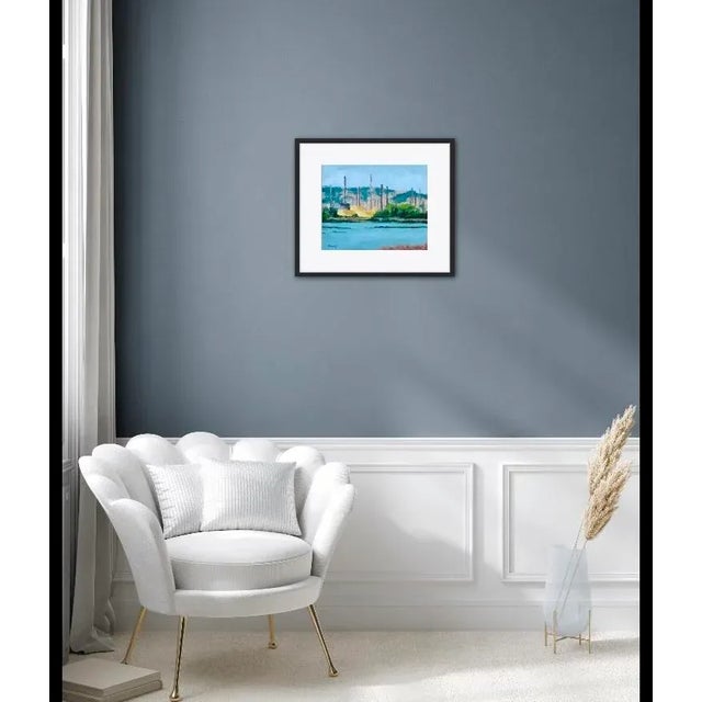 Blue Refinery, Contemporary Modern Oil Landscape For Sale - Image 8 of 8