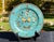 Antique Japanese totai shippo (ceramic-body cloisonné) plate, bearing a red Kinkozan mark with Japanese characters...