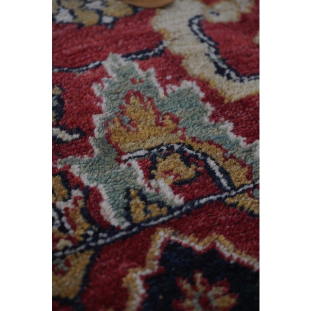 Red Oriental Style Serapi Style Wool Rug W. Geometric Pattern Approx. 7x11 For Sale - Image 8 of 11