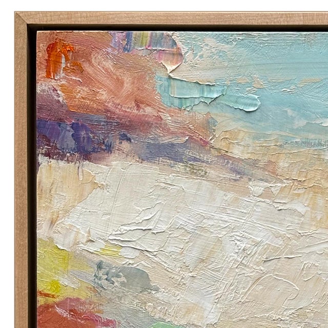 Various Artists Contemporary "Tidal Pool" Abstract Oil Painting in Maple Float Frame For Sale - Image 4 of 6