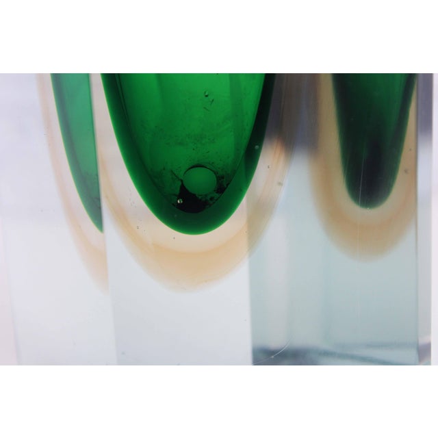 Green Sommerso Murano Glass Vase, 1970s For Sale - Image 10 of 13