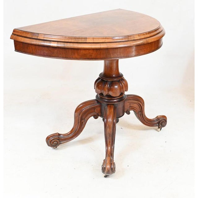Victorian Walnut Card Table, 1860 For Sale - Image 3 of 7