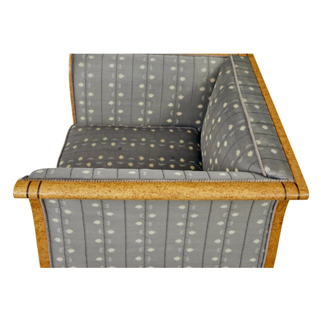 Fine quality pair of art deco burr birch club armchairs circa 1920. Superb quality pair of swedish art deco club chairs....