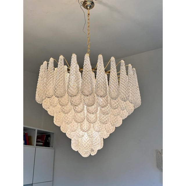 Early 21st Century Italian Conchiglie Murano Glass Gold Chandelier by Simoeng For Sale - Image 5 of 8